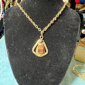 Gold Pendant Necklace 24” chain
17